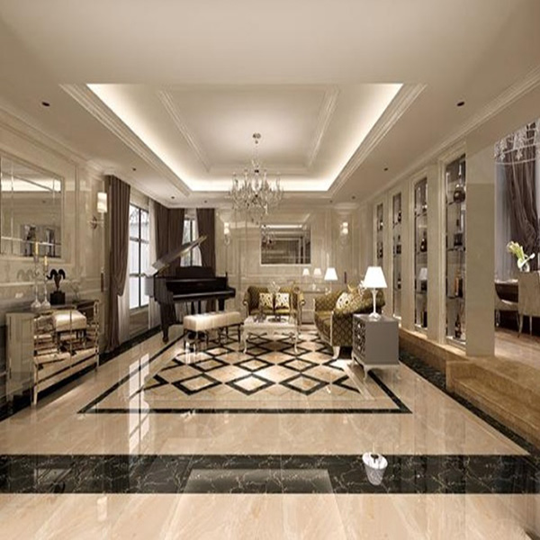 03金艾陶大理石瓷磚:黑金花KYB8017空間鋪貼效果圖