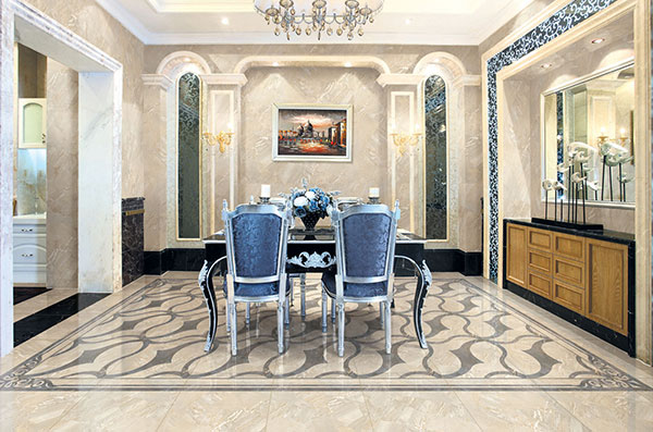 金艾陶全拋釉瓷磚:格蘭石KYP8067餐廳效果圖