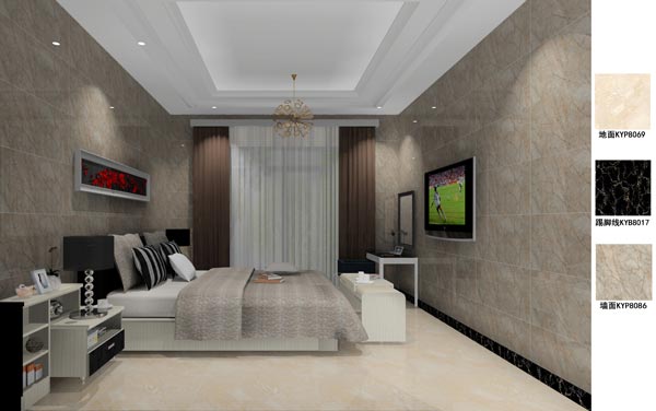 金艾陶瓷磚應用效果:徐州開元翡翠灣F戶型裝修效果鑒賞