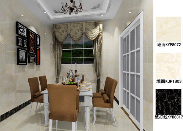金艾陶瓷磚應用效果:徐州開元翡翠灣E戶型裝修效果鑒賞