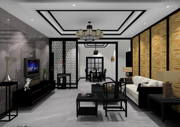 金艾陶家裝:佛山燈湖華府173㎡新中式裝修效果鑒賞