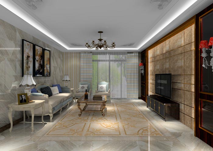 金艾陶家裝:佛山水悅龍灣141㎡簡歐裝修效果鑒賞