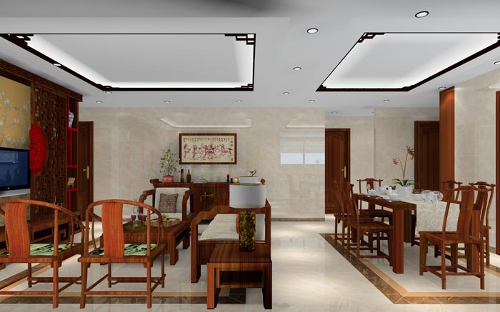 金艾陶家裝:佛山龍湖春江名城120㎡的中式風格裝修鑒賞