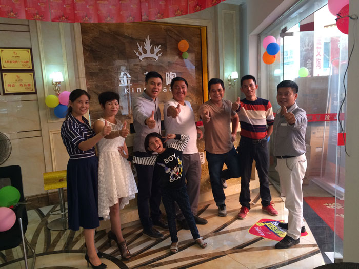 陶瓷一線品牌金艾陶瓷磚都昌店周年慶簽單不斷,捷報(bào)來襲